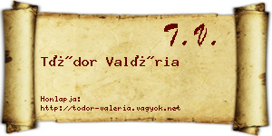 Tódor Valéria névjegykártya