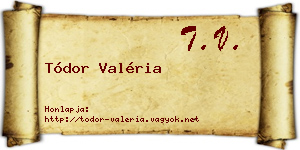 Tódor Valéria névjegykártya